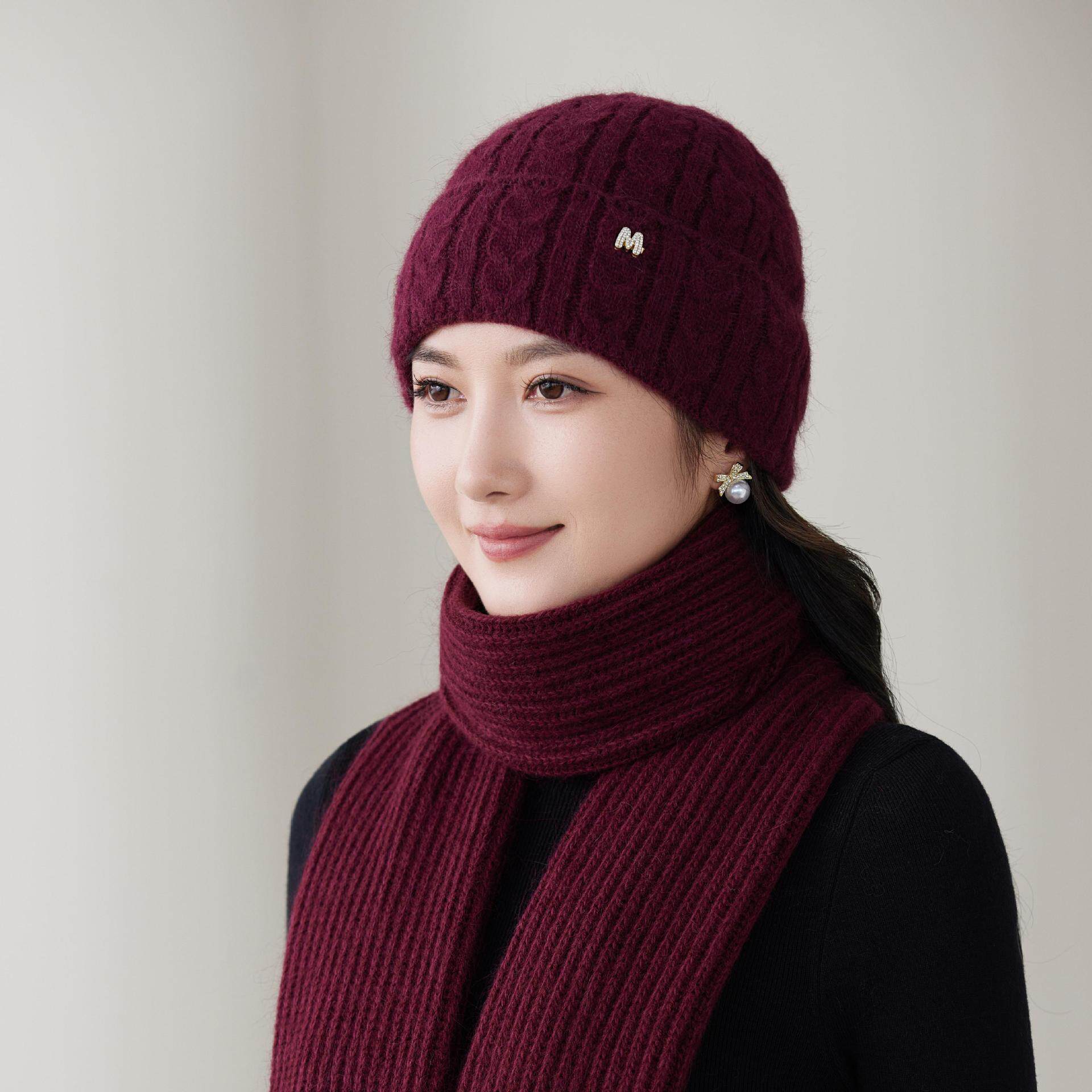 中老年妈妈帽秋冬套头帽保暖毛线帽针织帽加绒户外防风防寒帽子女
