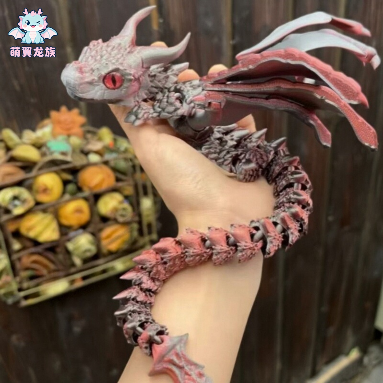 【萌翼龙族】3d打印大角飞龙男孩创意礼物玩具仿真带翅膀关节可动