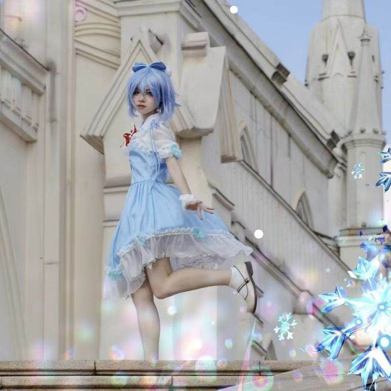 东方project Cosplay/琪露诺笨蛋学生版哥特风 定制