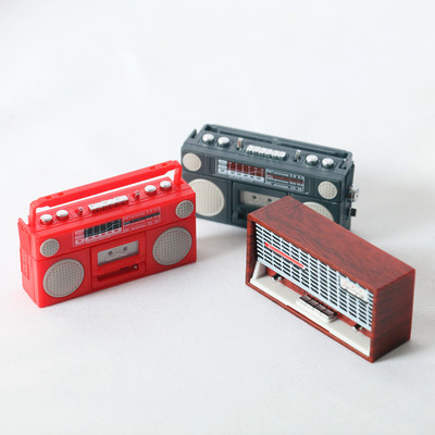 Dollhouse娃娃屋复古古典收音机8分6分ob11gscBJD迷你仿真模型复