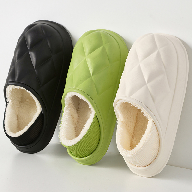 踩屎感棉拖鞋女士室内冬季拖鞋男加毛绒情侣家居家用冬天保暖新款