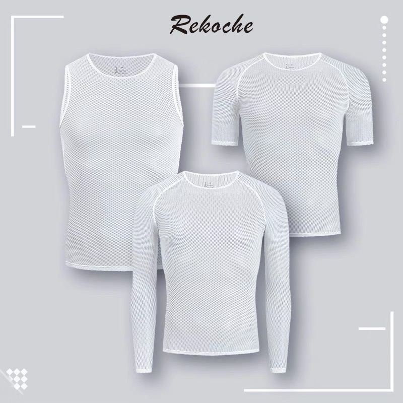 骑行排汗衫吸汗背心男公路车自行车打底衫长短袖纯色透气速干无袖