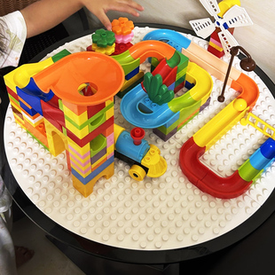 积木底板圆形桌面底座加厚垫板大号幼儿园玩具通用大颗粒积木板底