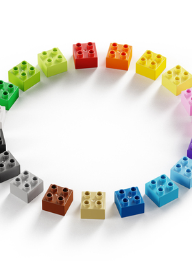 大颗粒4孔积木块儿童益智拼装玩具基础散件高砖厚2x2散装配件零件