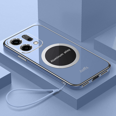 opporeno14超薄电镀磁吸手机壳