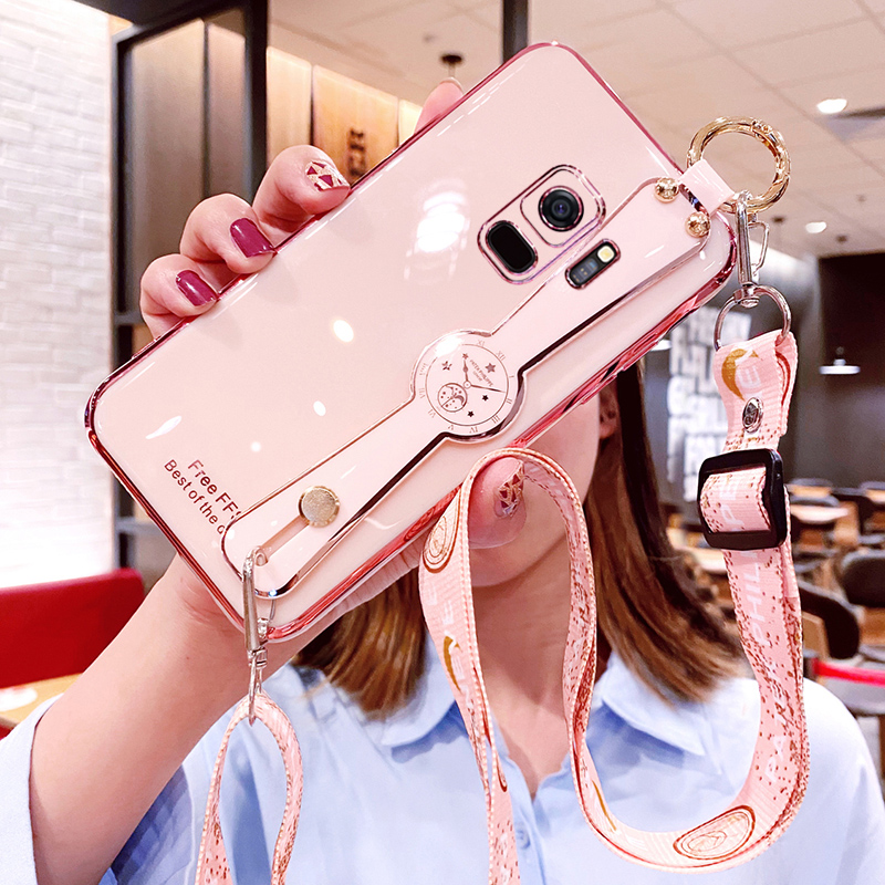 三星S9硅胶日韩手机壳斜挎挂绳