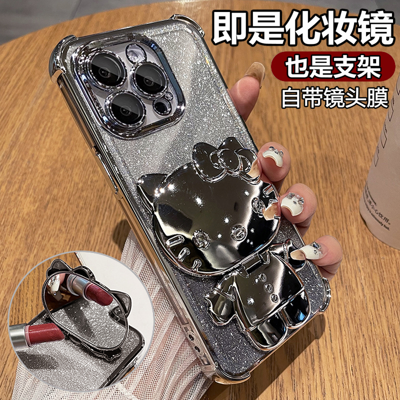 适用苹果14手机壳iphone14pro透明i14promax保护硅胶套plus自带镜头膜全包防摔软壳14p女max十四pm可爱ip支架