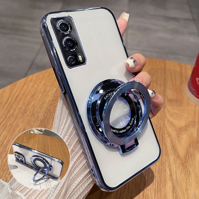 iqooz3硅胶透明电镀手机壳带支架