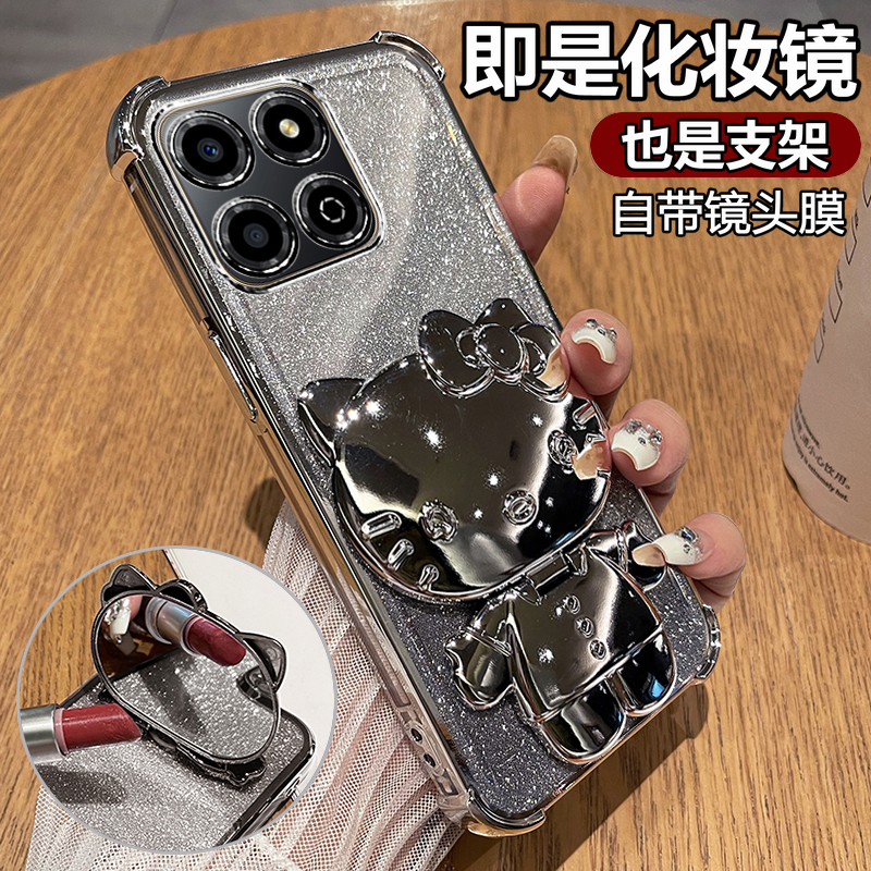 适用华为荣耀畅玩60plus手机壳ALT一AN00透明保护软硅胶套自带镜头膜honor全包防摔可爱ANOO女新款高级感支架