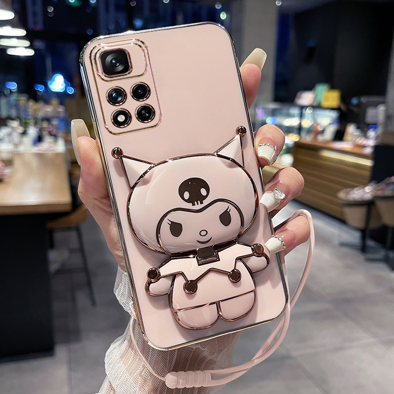 适用红米note11手机壳小米noto11pro十保护5G硅胶套redmi全包防摔por软壳redminote可爱卡通115g女带镜子支架