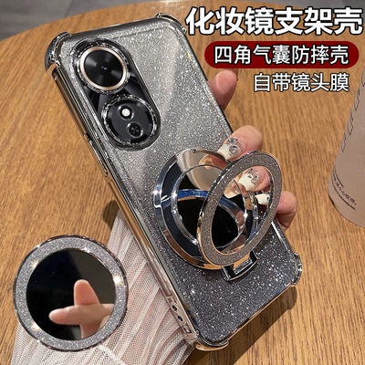 适用华为荣耀play10c手机壳NIC一AN00透明保护硅胶套5g全包气囊防摔软壳honor女nlc新款高颜值c5g带支架镜子
