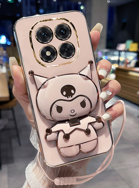 适用红米note14pro十手机壳小米redminote14por保护硅胶套5g全包防摔软壳redmi可爱145g女加曲面屏带支架镜子