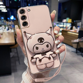 适用三星s22手机壳S22十保护硅胶套5G全包防摔S9010软壳9060可爱卡通ultra女潮plus加galaxy高级感新款 带镜子