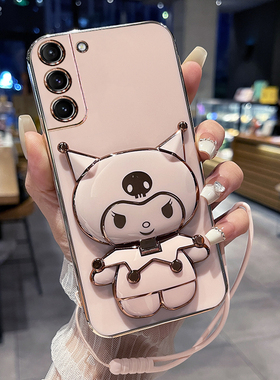 适用三星s22手机壳S22十保护硅胶套5G全包防摔S9010软壳9060可爱卡通ultra女潮plus加galaxy高级感新款带镜子