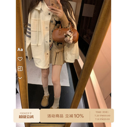 DDXZ夕子毛衣开衫外套女小个子慵懒宽松遮肉休闲外搭针织连帽上衣