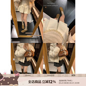 DDXZ夕子 半身裙 毛呢百褶裙小众设计感简约遮肉百搭显瘦a字短款