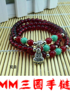 V3033 6MM三圈手链&项链+20起两元店的小商品 2元至多元二元9元9