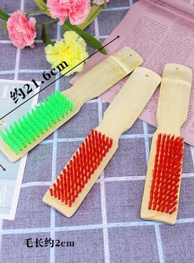 H043D鞋刷子竹制木质长柄硬毛刷鞋子神器洗鞋刷家用清洁刷洗衣刷