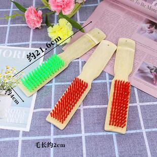 H043D鞋刷子竹制木质长柄硬毛刷鞋子神器洗鞋刷家用清洁刷洗衣刷