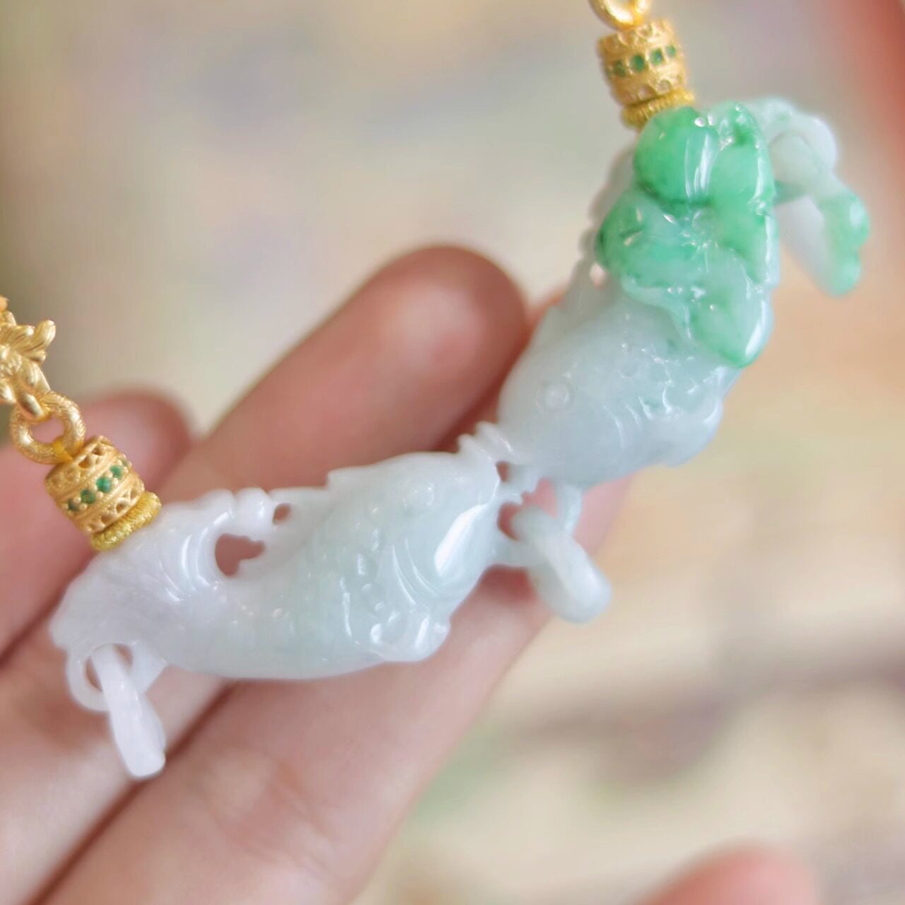 &ldquo;金玉满堂&rdquo;天然翡翠缅甸A货中式吊坠925银古风项链挂件牌子汉服