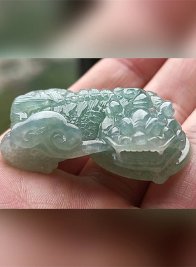 4024翡翠貔貅吊坠男女冰糯种高端玉石器霸王皮丘挂件天然A货