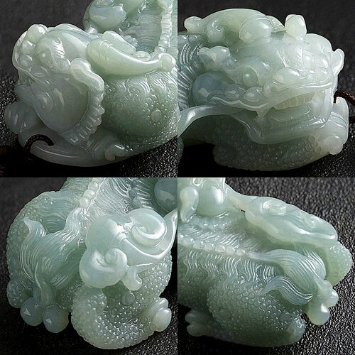 貔貅吊坠手工翡翠霸王貔貅