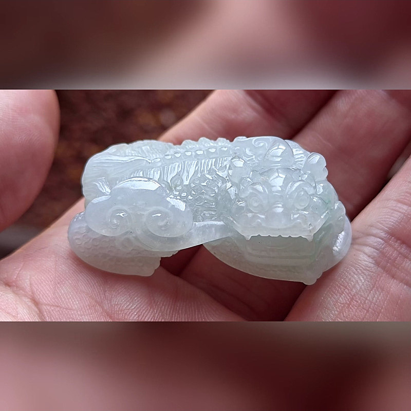 3726翡翠貔貅吊坠男女冰糯种高端玉石器霸王皮丘挂件天然A货