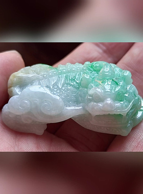 7707翡翠貔貅吊坠男女冰糯种高端玉石器霸王皮丘挂件天然A货招财