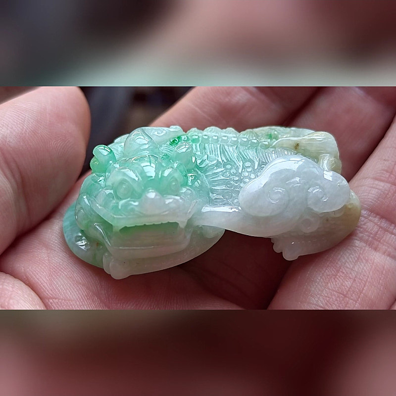 7721翡翠貔貅吊坠男女冰糯种高端玉石器霸王皮丘挂件天然A货招财