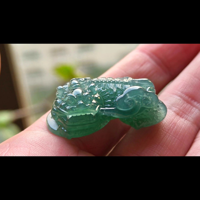 手链4332霸王翡翠貔貅手链手串玉石皮丘天然A货纯手工招财精雕