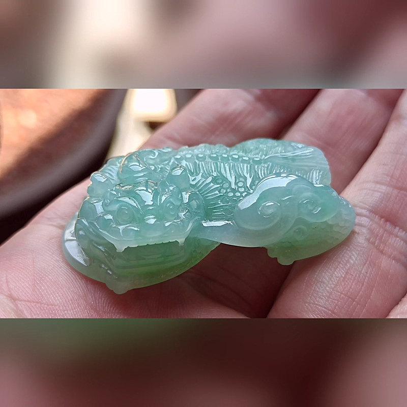 6710翡翠貔貅吊坠男女冰糯种高端玉石器霸王皮丘挂件天然A货招财