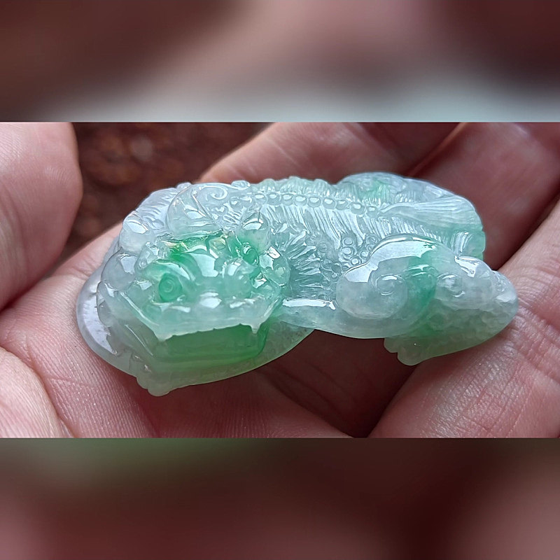 8729翡翠貔貅吊坠男女冰糯种高端玉石器霸王皮丘挂件天然A货招财