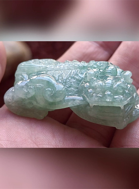 5609翡翠貔貅吊坠男女冰糯种高端玉石器霸王皮丘挂件天然A货