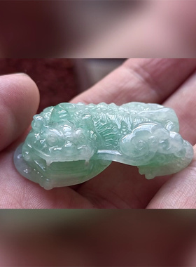 5603翡翠貔貅吊坠男女冰糯种高端玉石器霸王皮丘挂件天然A货