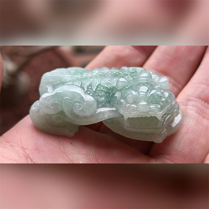 3030翡翠貔貅吊坠男女冰糯种高端玉石器霸王皮丘挂件天然A货