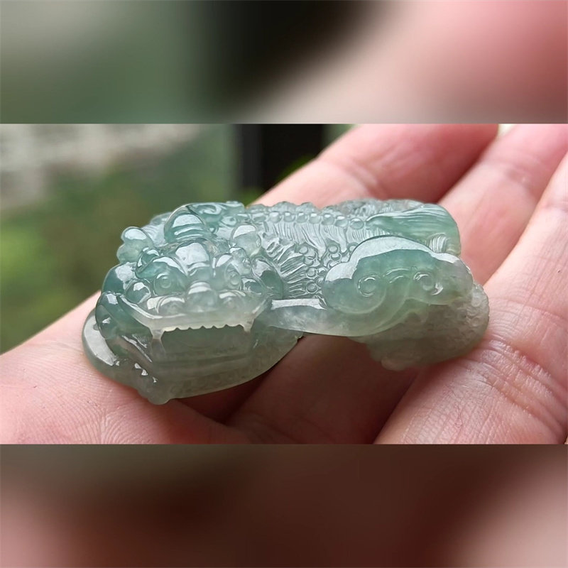 5038翡翠貔貅吊坠男女冰糯种高端玉石器霸王皮丘挂件天然A货