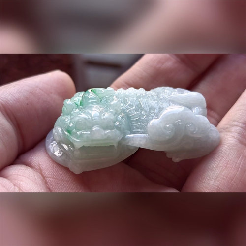 5614翡翠貔貅吊坠男女冰糯种高端玉石器霸王皮丘挂件天然A货