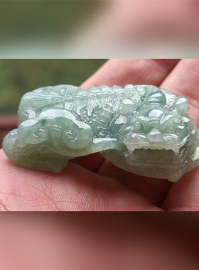 3025翡翠貔貅吊坠男女冰糯种高端玉石器霸王皮丘挂件天然A货
