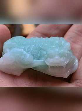 手链3532霸王翡翠貔貅手链手串玉石皮丘天然A货纯手工招财精雕