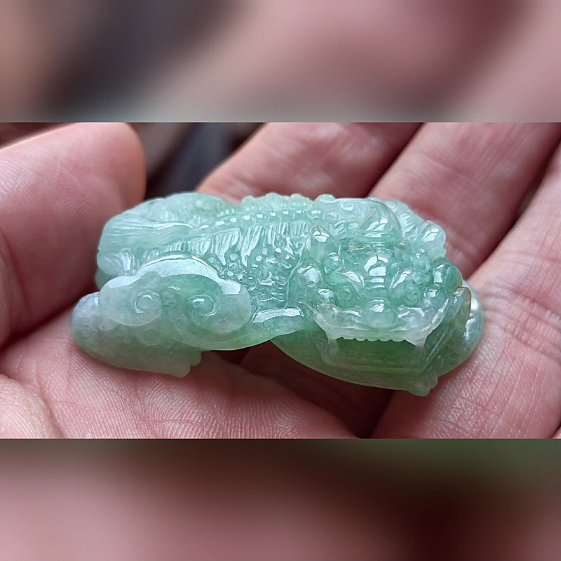 5715翡翠貔貅吊坠男女冰糯种高端玉石器霸王皮丘挂件天然A货招财
