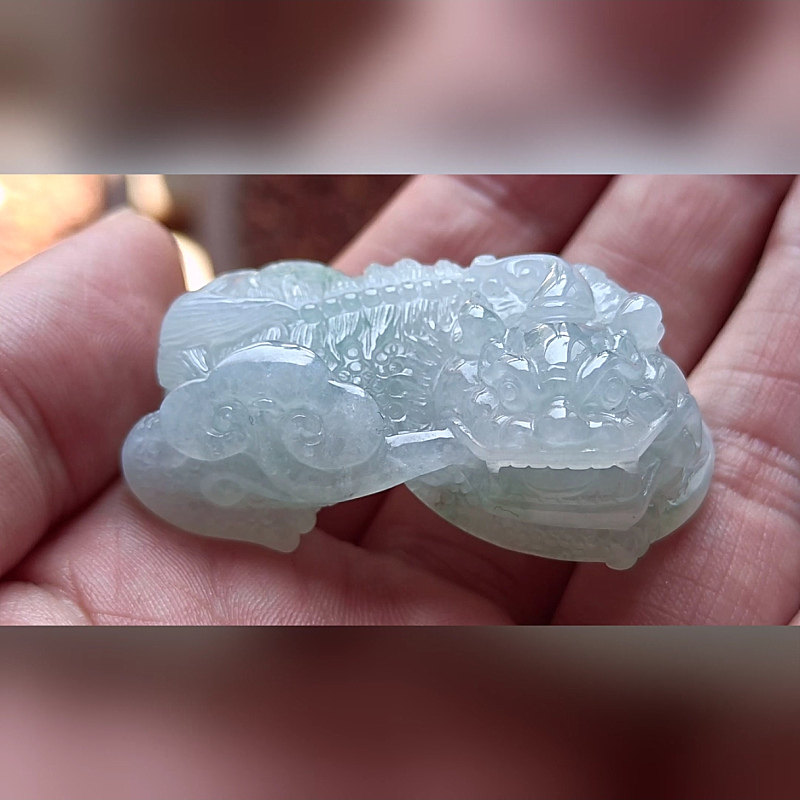 5712翡翠貔貅吊坠男女冰糯种高端玉石器霸王皮丘挂件天然A货招财