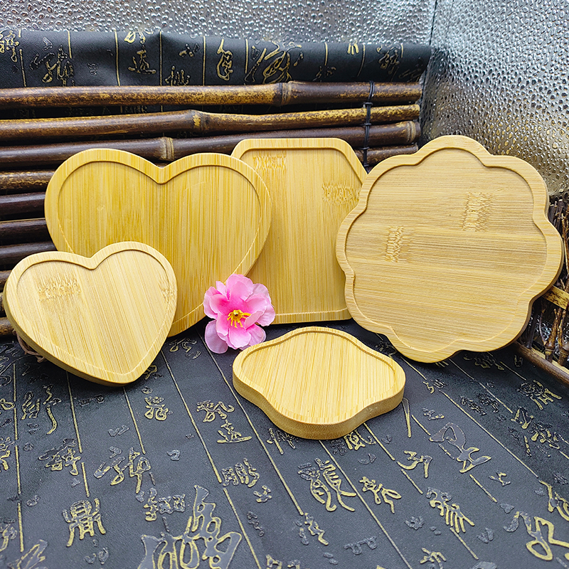 长方形圆形多肉植物花盆托盘竹托