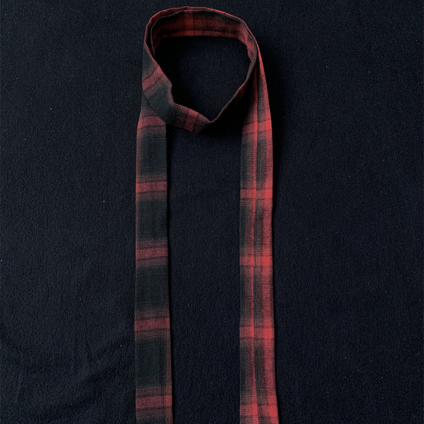 复古风红黑色格子长围巾男女同款细条窄版护颈围脖百搭小围巾装饰