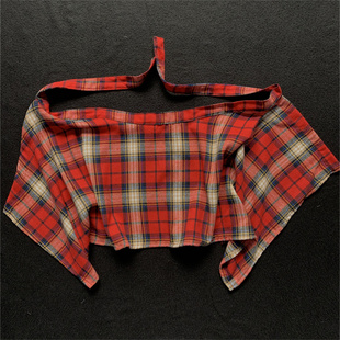 新款美式红色格纹一片式小屁帘儿童小孩小学生小朋友cosplay配饰