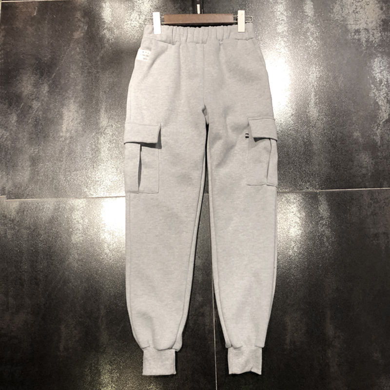 大口袋束脚裤冬季加绒九分裤秋季