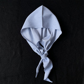 秋季 蓝色条纹帽子披肩遮阳防晒连帽头巾男女街头街舞潮牌时尚 配饰