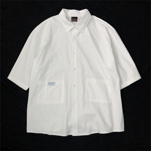 口袋短袖 男春季 有领男士 衬衣夏季 白T恤 白色工装 polo内搭中袖 衬衫