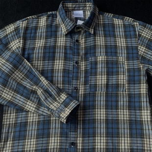 外套上衣情侣款 新款 蓝白格纹衬衣女休闲薄款 男高级感长袖 格子衬衫