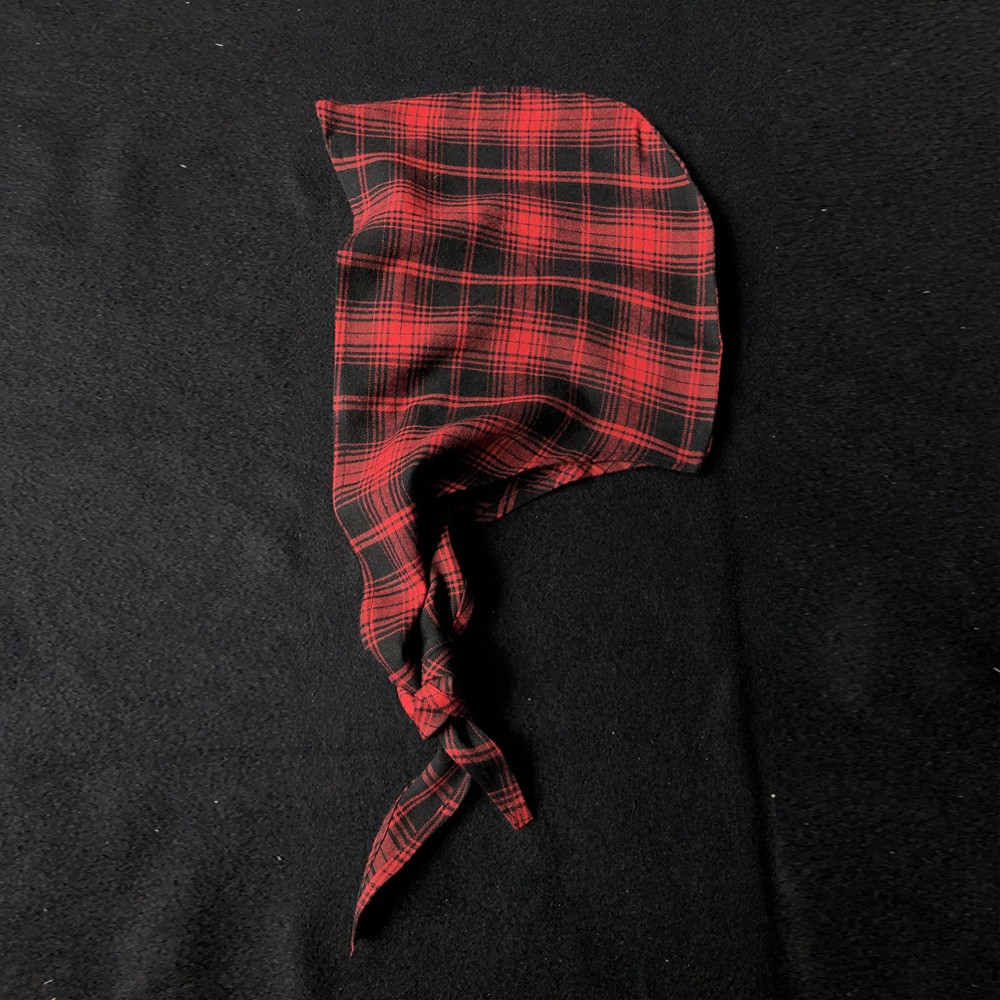 红格子头巾包头帽百搭潮流披肩围巾男士领巾格子帽子女领巾小红帽