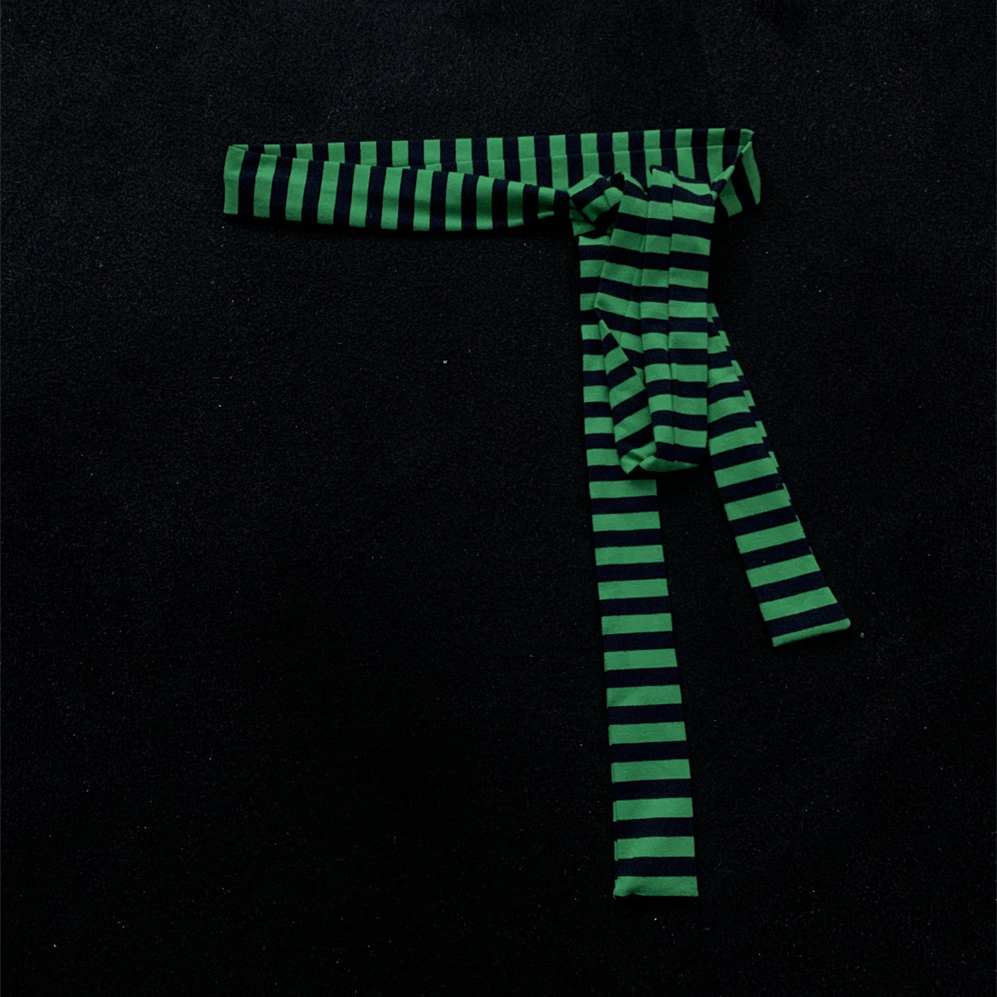 American Retro Long Belt for Men, Tie-Style Multifunctional Decorative Trendy Classic Green Striped Fabric Belt for Women